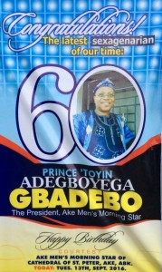 *Toyin Gbadebo turns 60.